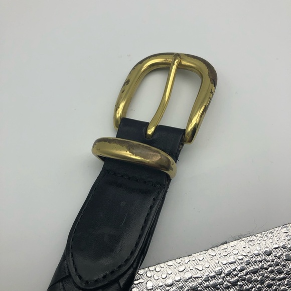 COACH Black Leather Braided Belt Size 42 inches XL - Picture 7 of 9